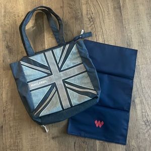 Maclaren Magazine Tote Denim Flag new without tags zipper closure amazing Euro
